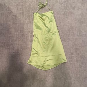 Cowl neck, open back dress